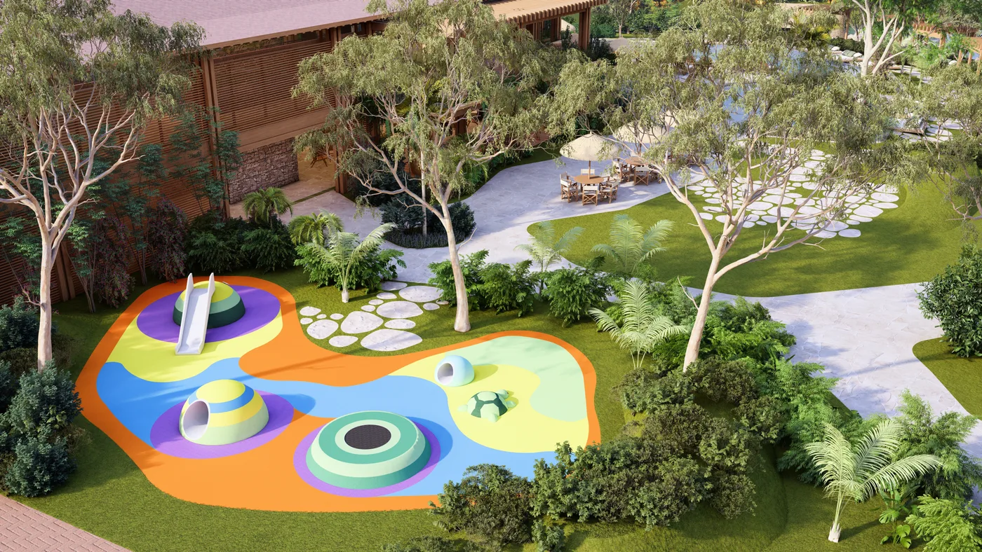 Playground dentro dos cerca de 5.000 m² de área comum.